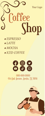 Custom Retractable Banners Multiple Sizes Coffee Shop