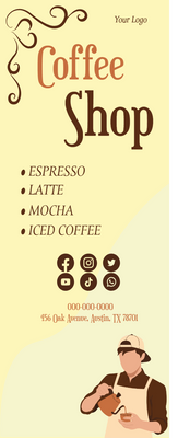 Custom Retractable Banners Multiple Sizes Coffee Shop