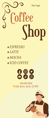 Custom Retractable Banners Multiple Sizes Coffee Shop
