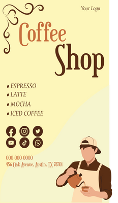 Custom Retractable Banners Multiple Sizes Coffee Shop