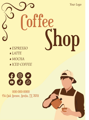 Custom Retractable Banners Multiple Sizes Coffee Shop