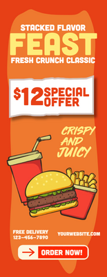 Custom Retractable Banners Multiple Sizes Fast Food