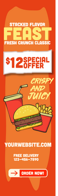 Custom Retractable Banners Multiple Sizes Fast Food