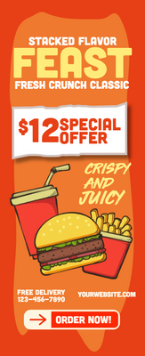 Custom Retractable Banners Multiple Sizes Fast Food