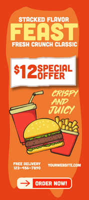 Custom Retractable Banners Multiple Sizes Fast Food