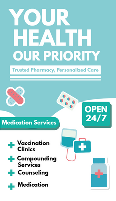 Custom Retractable Banners Multiple Sizes Pharmacy