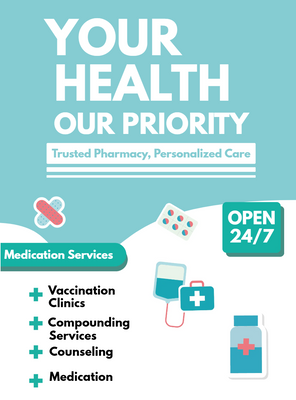 Custom Retractable Banners Multiple Sizes Pharmacy