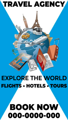 Custom Rack Cards Multiple Sizes Travel Agency