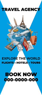 Custom Rack Cards Multiple Sizes Travel Agency