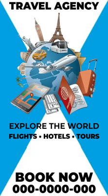 Custom Rack Cards Multiple Sizes Travel Agency
