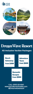 Custom Rack Cards Multiple Sizes Dream Wave Resort