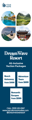 Custom Rack Cards Multiple Sizes Dream Wave Resort