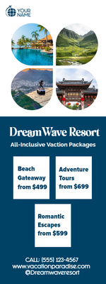 Custom Rack Cards Multiple Sizes Dream Wave Resort
