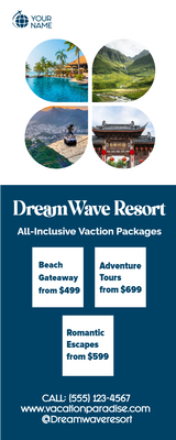 Custom Rack Cards Multiple Sizes Dream Wave Resort