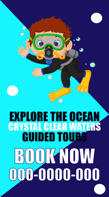 Custom Rack Cards Multiple Sizes Explore The Ocean