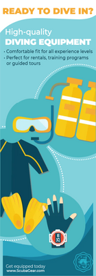 Custom Rack Cards Multiple Sizes Diving Equipment