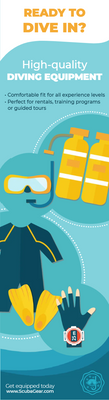 Custom Rack Cards Multiple Sizes Diving Equipment