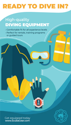 Custom Rack Cards Multiple Sizes Diving Equipment