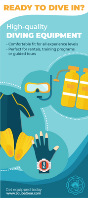 Custom Rack Cards Multiple Sizes Diving Equipment