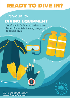Custom Rack Cards Multiple Sizes Diving Equipment
