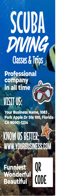 Custom Rack Cards Multiple Sizes Scuba Diving