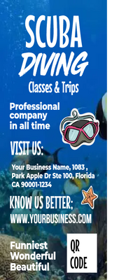 Custom Rack Cards Multiple Sizes Scuba Diving