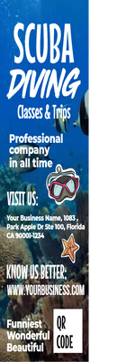Custom Rack Cards Multiple Sizes Scuba Diving