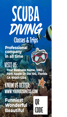 Custom Rack Cards Multiple Sizes Scuba Diving