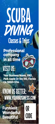 Custom Rack Cards Multiple Sizes Scuba Diving