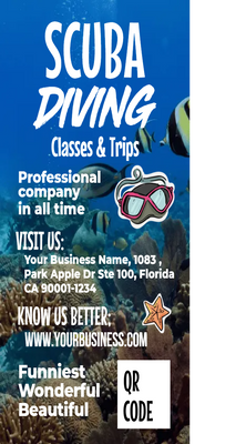 Custom Rack Cards Multiple Sizes Scuba Diving