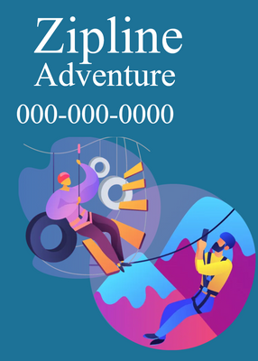 Custom Rack Cards Multiple Sizes Zipline Adventure