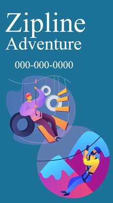 Custom Rack Cards Multiple Sizes Zipline Adventure