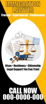 Custom Rack Cards Multiple Sizes Immigration Lawyer
