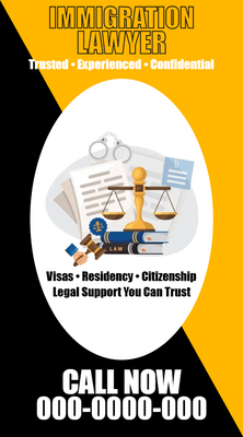 Custom Rack Cards Multiple Sizes Immigration Lawyer