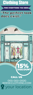 Custom Rack Cards Multiple Sizes Clothing Store