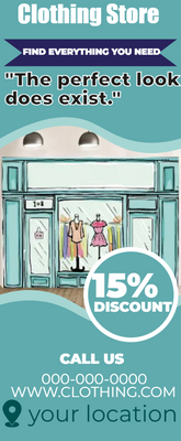 Custom Rack Cards Multiple Sizes Clothing Store