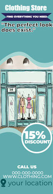 Custom Rack Cards Multiple Sizes Clothing Store