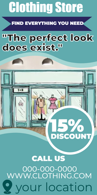 Custom Rack Cards Multiple Sizes Clothing Store