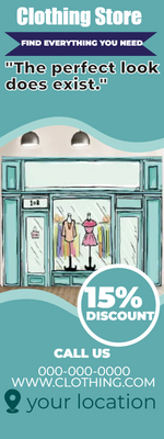Custom Rack Cards Multiple Sizes Clothing Store