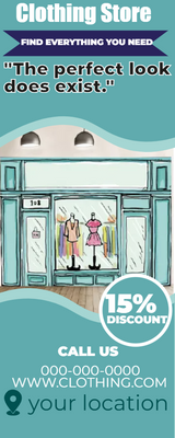 Custom Rack Cards Multiple Sizes Clothing Store