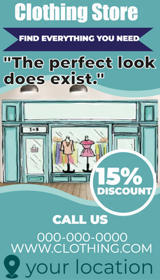 Custom Rack Cards Multiple Sizes Clothing Store