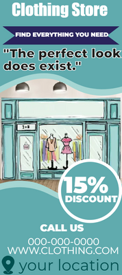 Custom Rack Cards Multiple Sizes Clothing Store