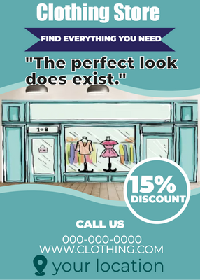 Custom Rack Cards Multiple Sizes Clothing Store