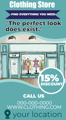 Custom Rack Cards Multiple Sizes Clothing Store