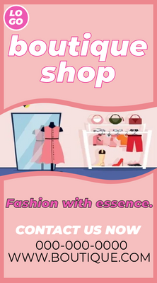 Custom Rack Cards Multiple Sizes Fashion Boutique