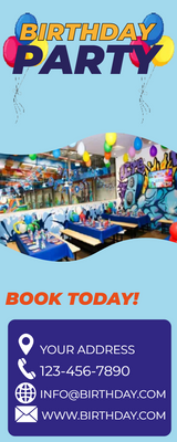 Custom Rack Cards Multiple Sizes Birthday Party