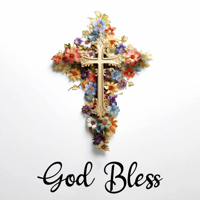 Custom Outdoor Yard Signs Multiple Sizes God Bless Cross