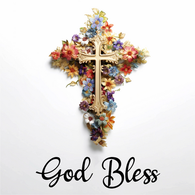 Custom Outdoor Yard Signs Multiple Sizes God Bless Cross