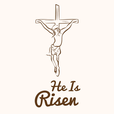 Custom Outdoor Yard Signs Multiple Sizes He Is Risen Cross