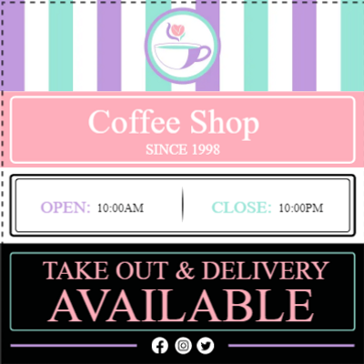 Custom Outdoor Yard Signs Multiple Sizes Coffee Shop